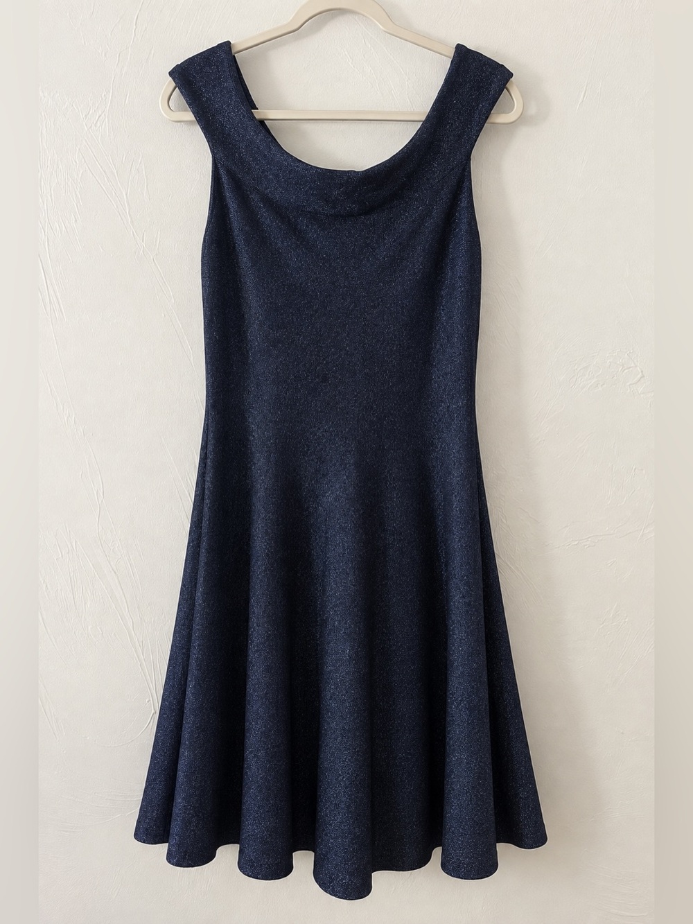 Ted Baker London Navy Metallic Shimmer A-Line Dress Size 4